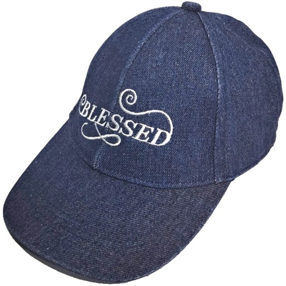 Blessed Denim Snapback Adjustable Baseball Cap Embroidered Hat Outdoor